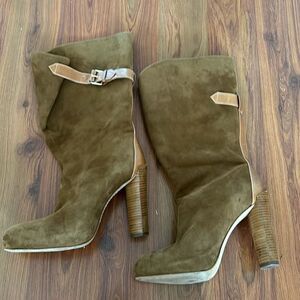Boutique 9 suede slouchy tan boots heels 8